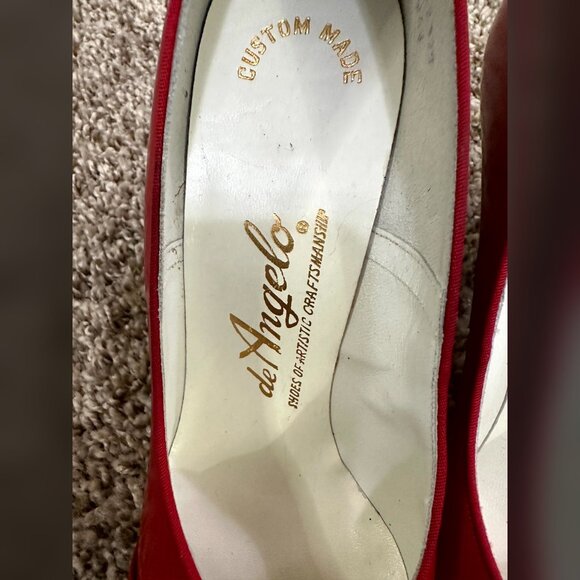 50s NWT Candy Apple Red DeAngelo Stiletto Leather Deadstock Marshall Fields 8B - Picture 5 of 8
